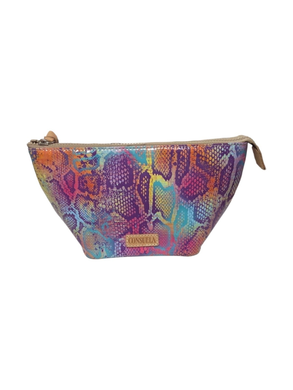 Consuela Rainbow Large Steph Snake-Print Cosmetic Pouch